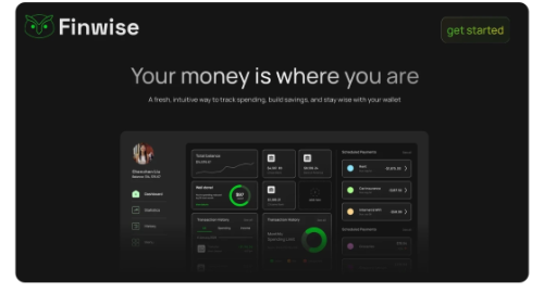 Finwise landing page mockup